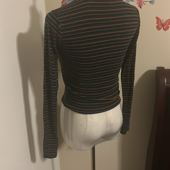 Garage | Stripped Long Sleeve Top with High Neck Size Small - Picture 5 of 5